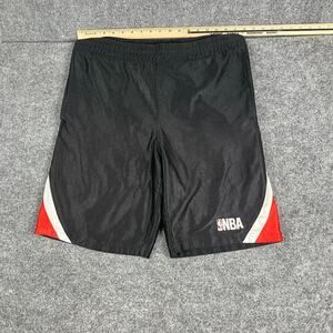 NBA Basketball Shorts Mens Size M Black Red White Mesh Athletic Gym Logo